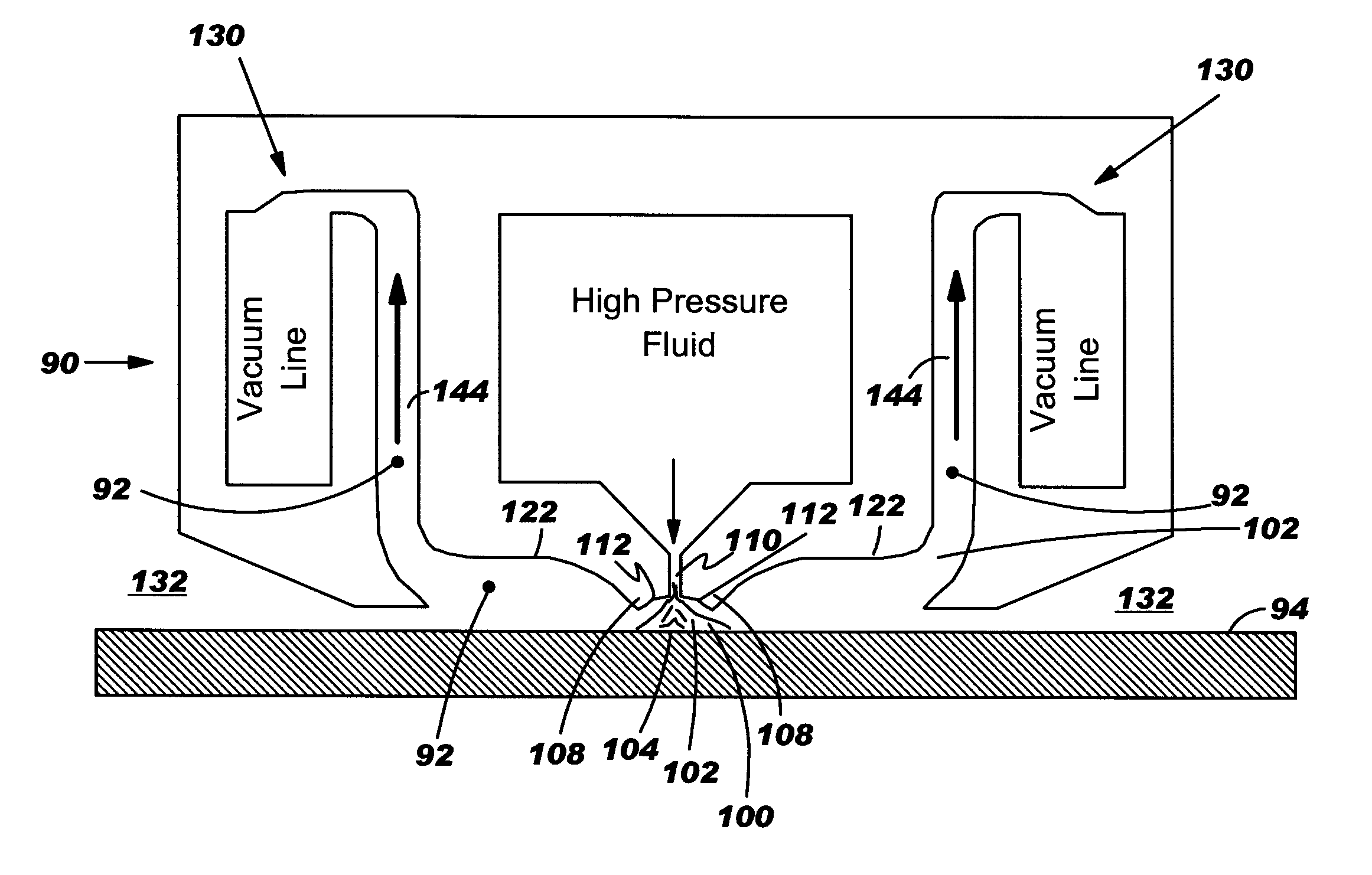 Non-contact fluid particle cleaner and method