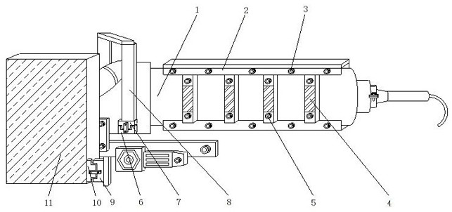 Wood grooving machine with tool bit convenient to replace