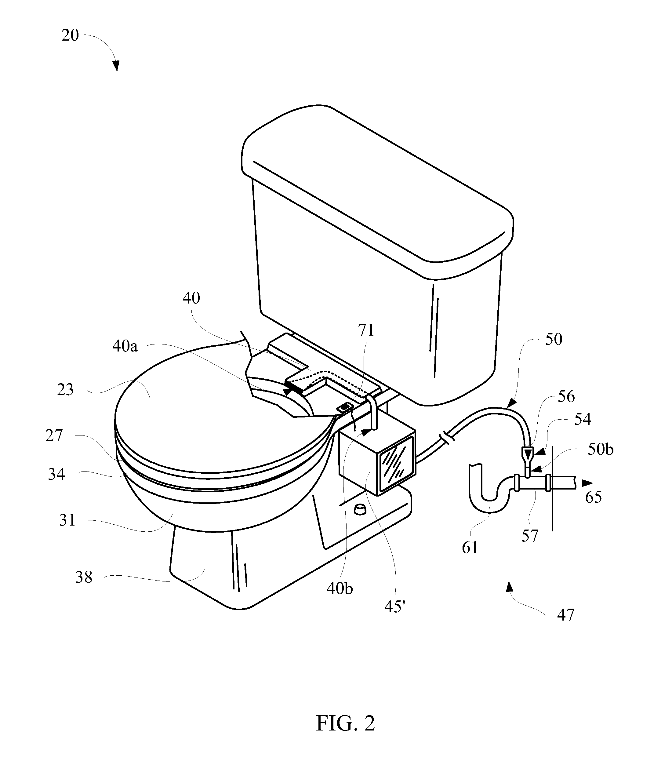 Toilet odor removal system