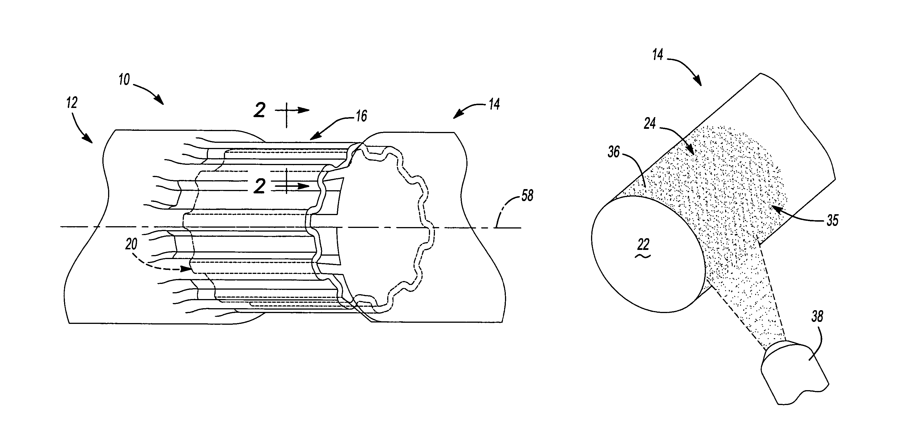 Method for forming a slip joint assembly with coated splines