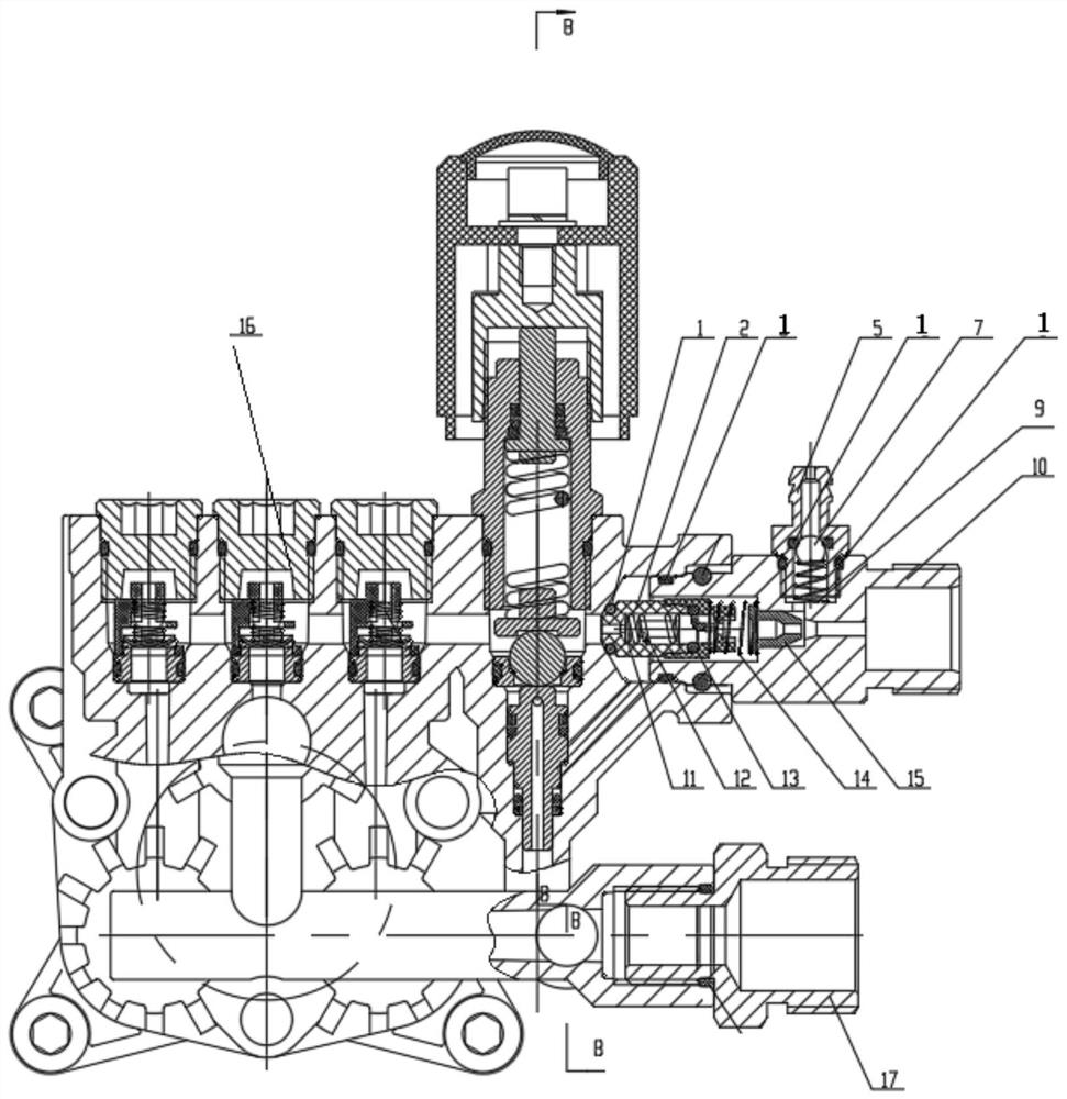 Gun-closing unloading shutdown device of high-pressure cleaning machine