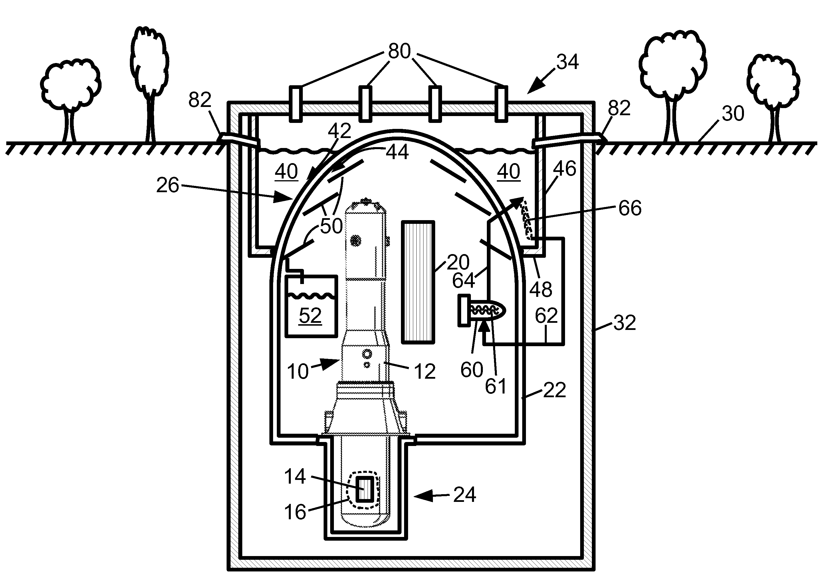 Pressurized water reactor with compact passive safety systems