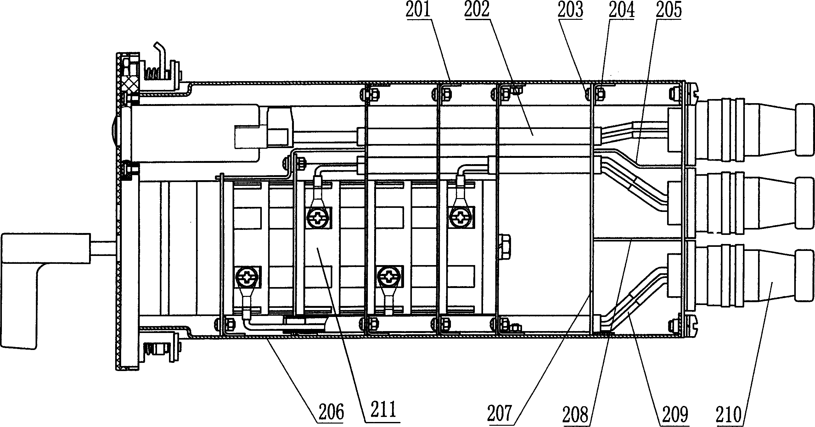 Protection insulating type change-over switch