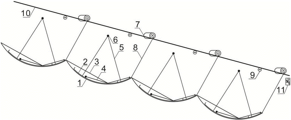 Multi-stage superimposed arc type fish passage and fish passing method