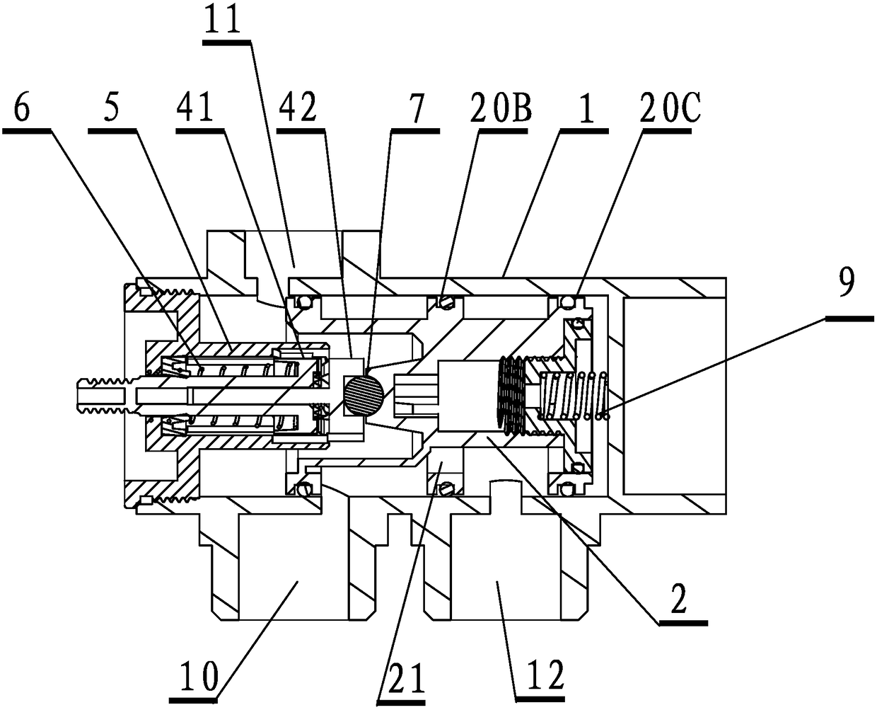 A three-stable switching valve