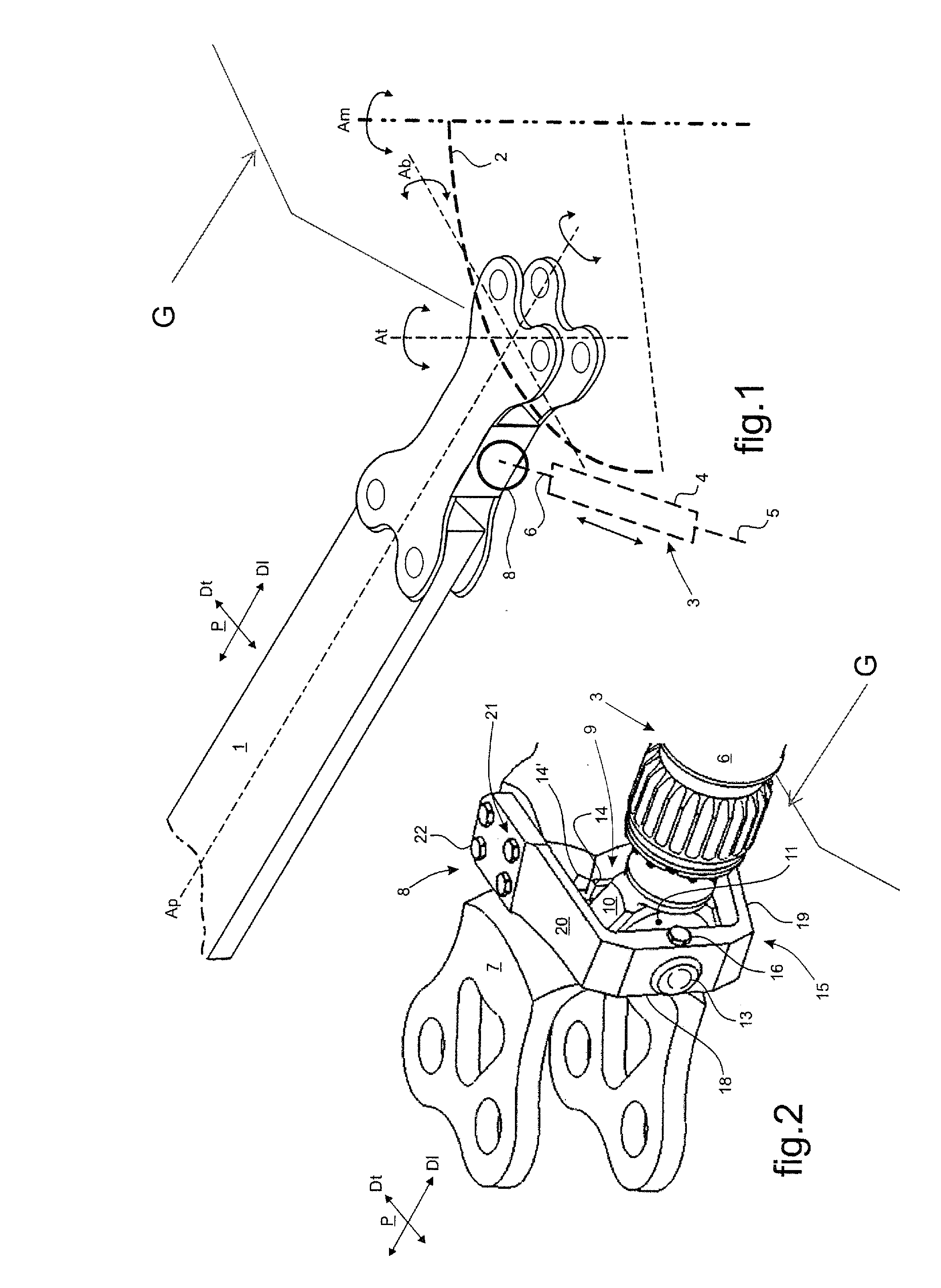 Laminated ball joint connection device between a rotorcraft rotor blade and a lead/lag damper of said blade