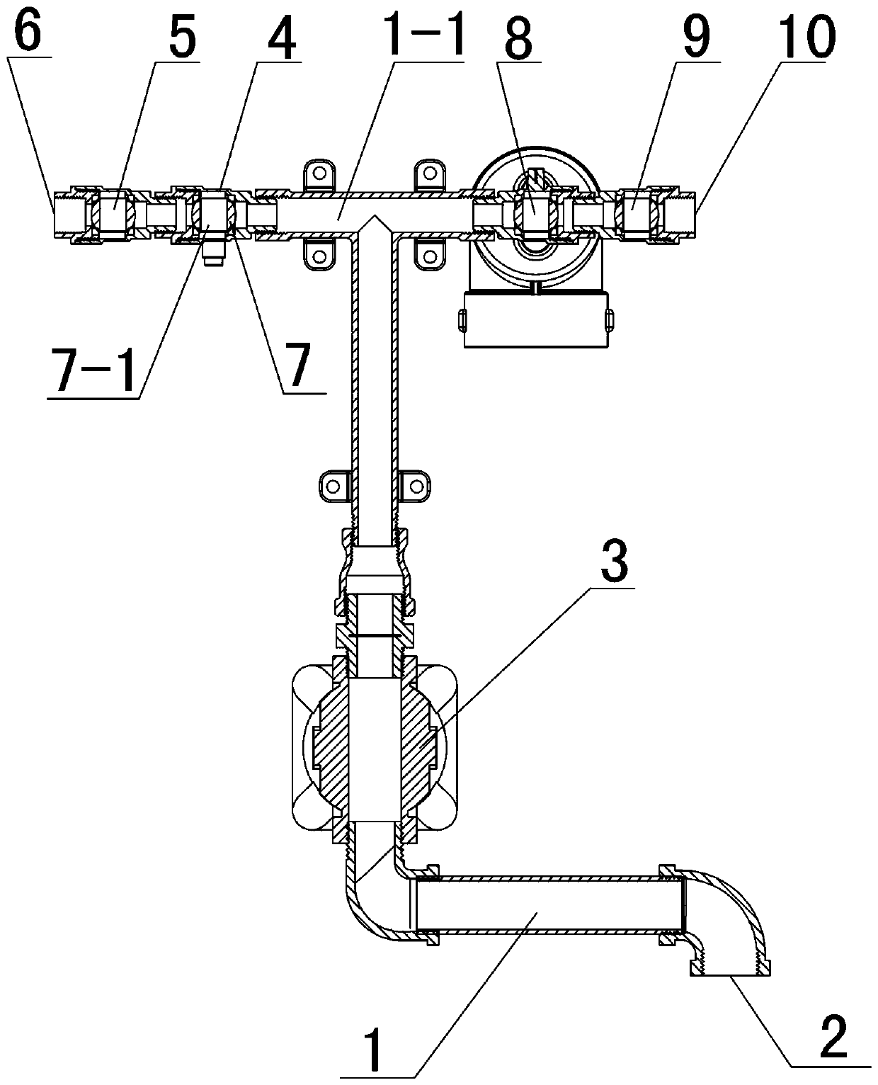 Fuel gas air volume distributing joint control assembly for commercial cooking range