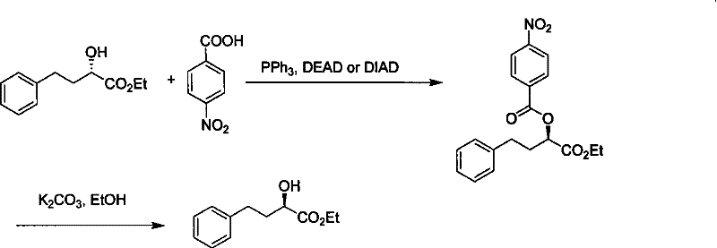 Chemical synthesis method for R-2-hydroxy-4-phenylbutanoate