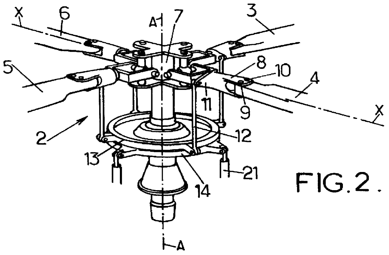 Method of folding the blades of a main rotor of a rotary-wing aircraft, and apparatus for implementing the method