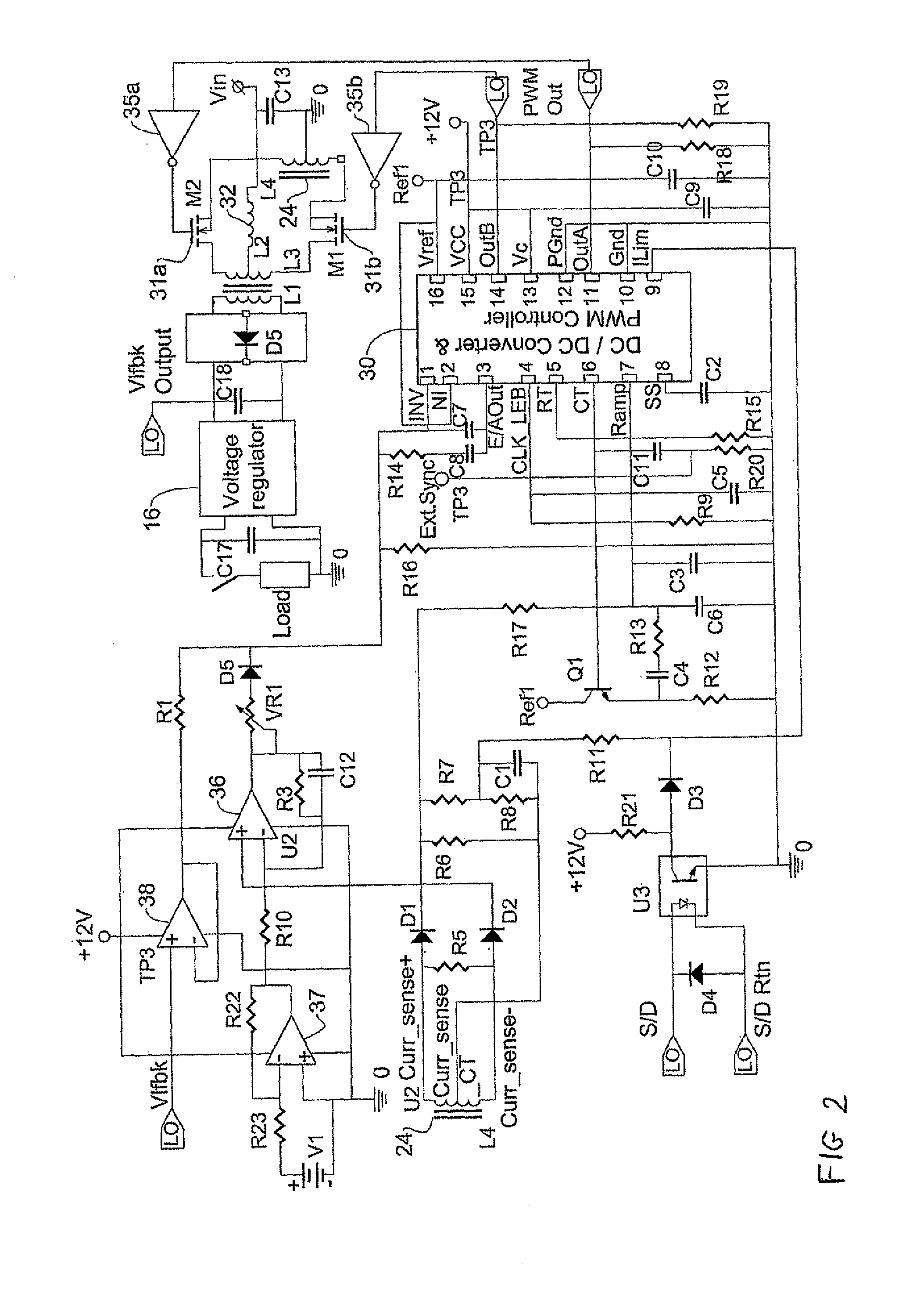 Controlled power supply and method for pulse load