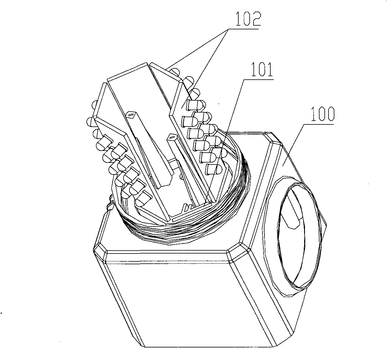 Wiring base plate structure of LED signal lamp, light source assembly and LED signal lamp