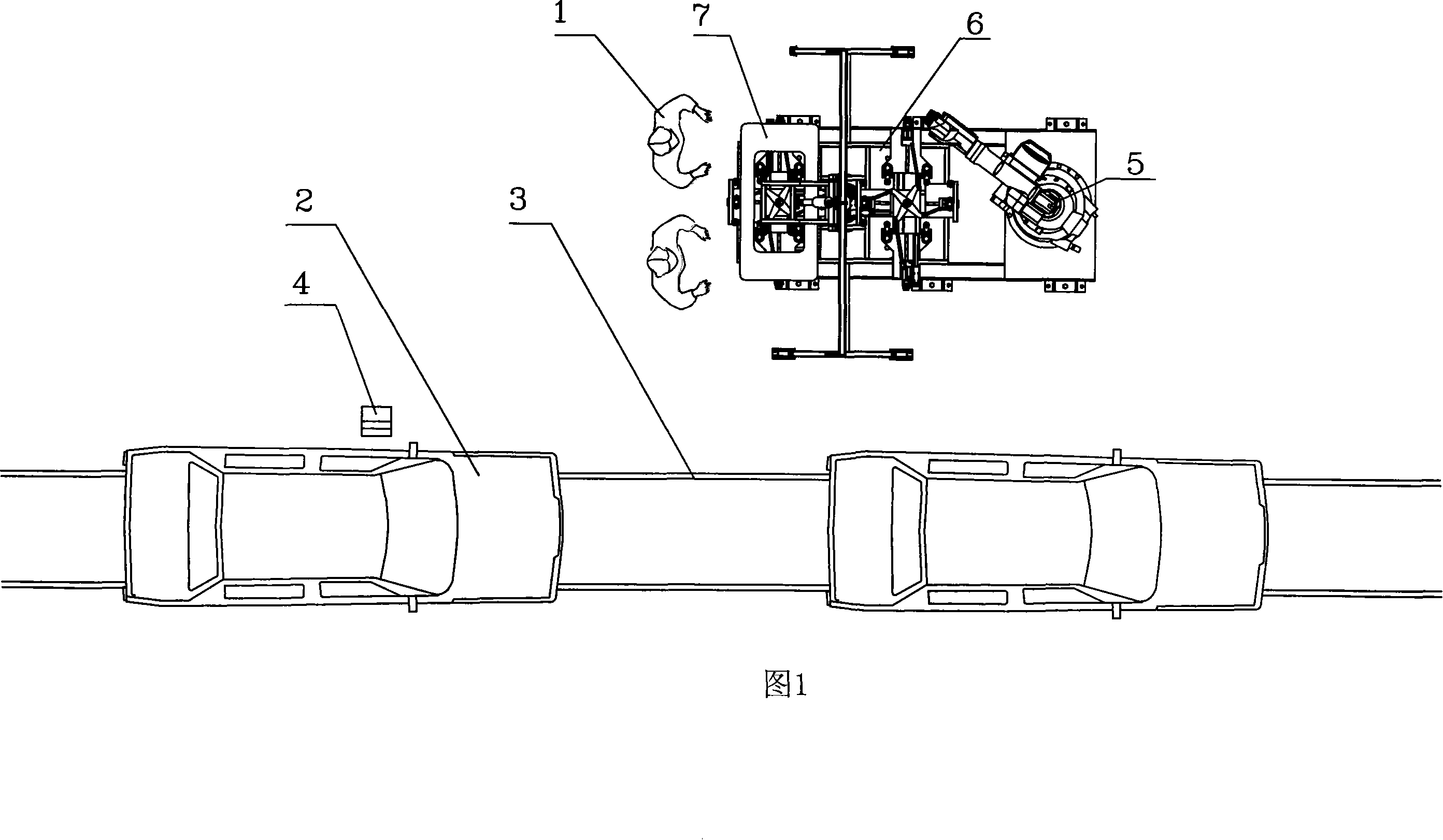 Automobile wind shield glass mounting method based on automatic glue application and artificial mounting