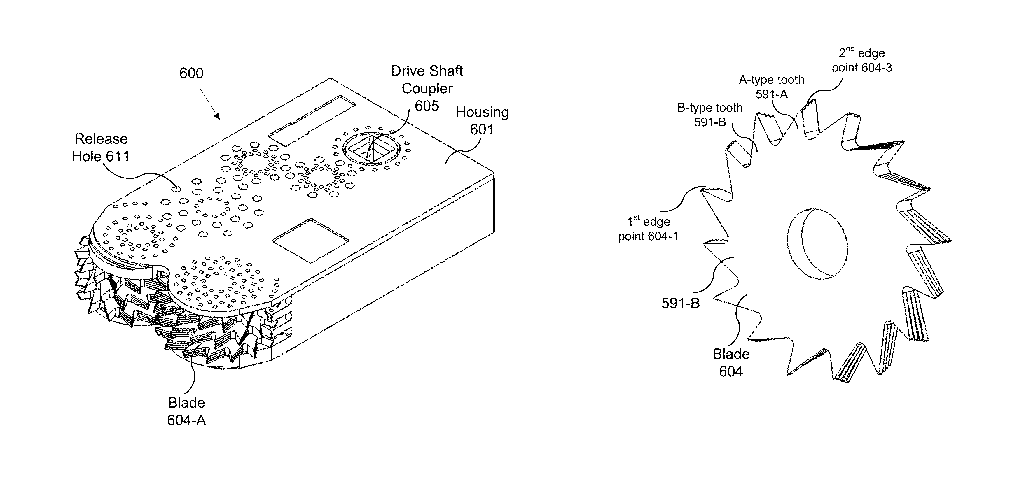 Miniature shredding tool for use in medical applications and methods for making