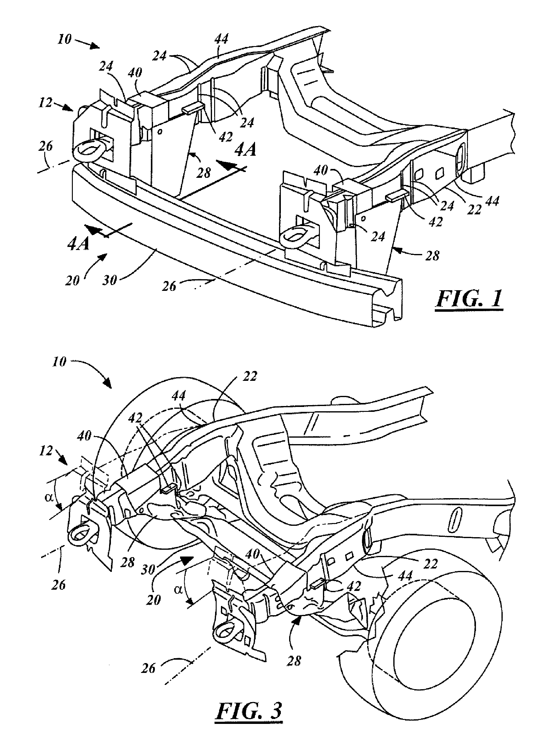 Energy-absorbing underrun protection system for a vehicle