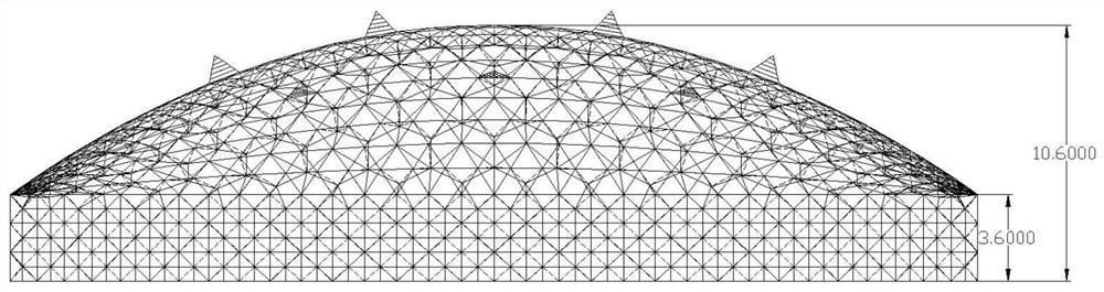 Construction method of grid-type large-span rectangular dome energy-saving greenhouse without pillars