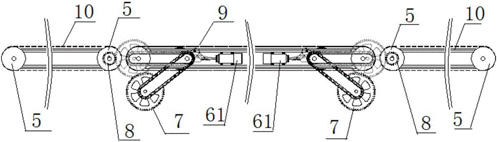 A clutch-type crawler transmission mechanism and a tower-type three-dimensional garage based on the mechanism