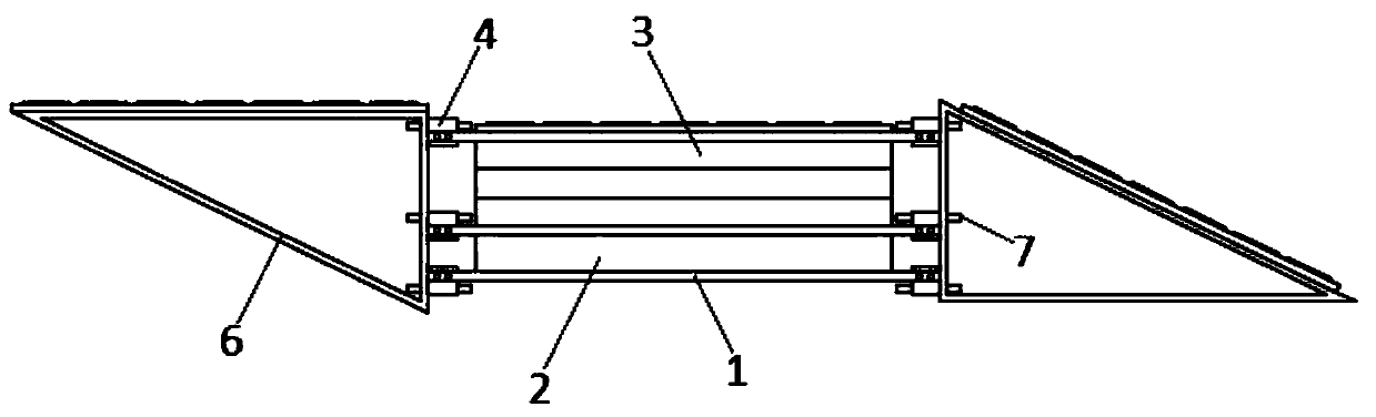 Installation assembly of water surface floating type photovoltaic cell panel