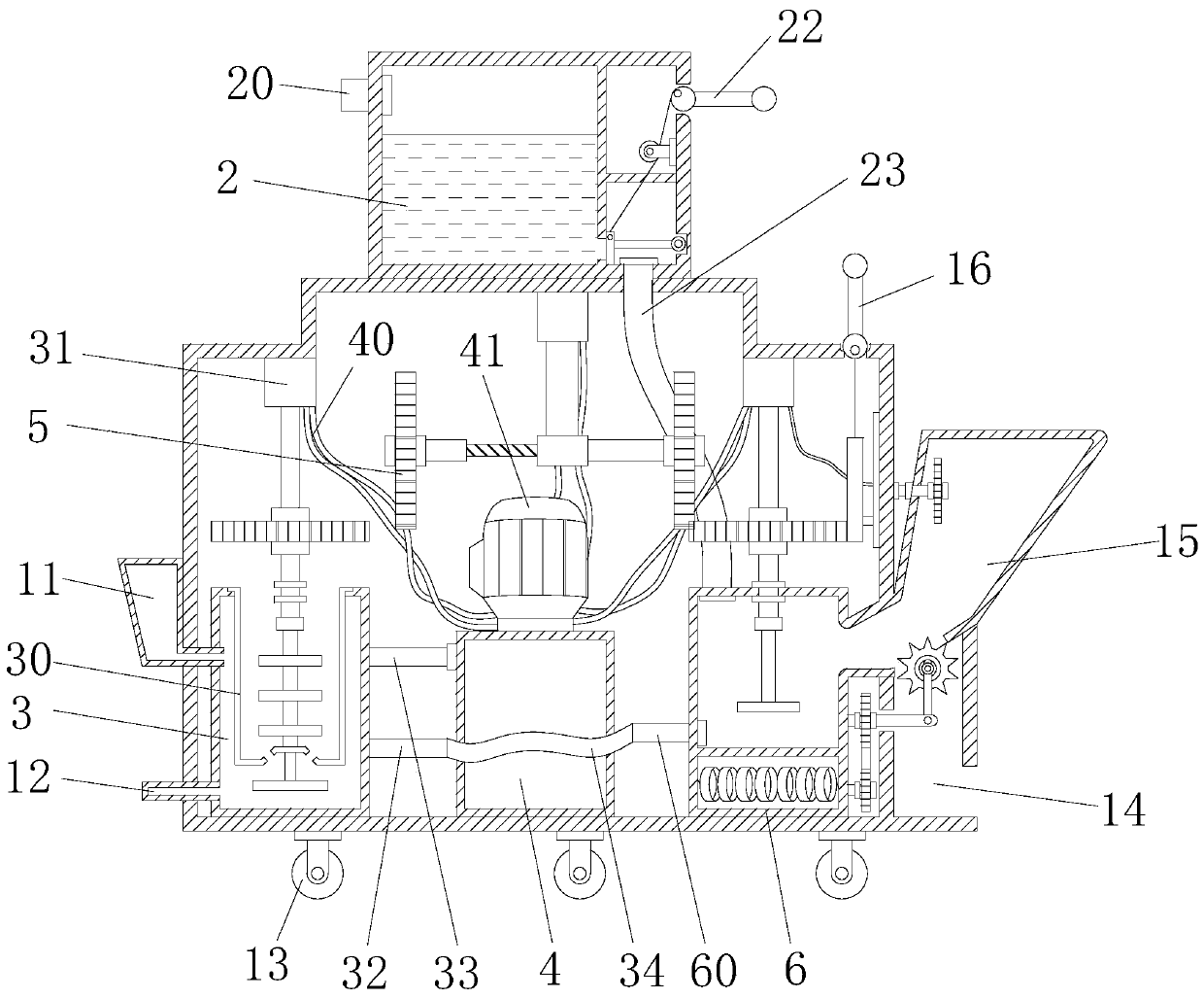 A stirring linkage extraction device for rare earth processing