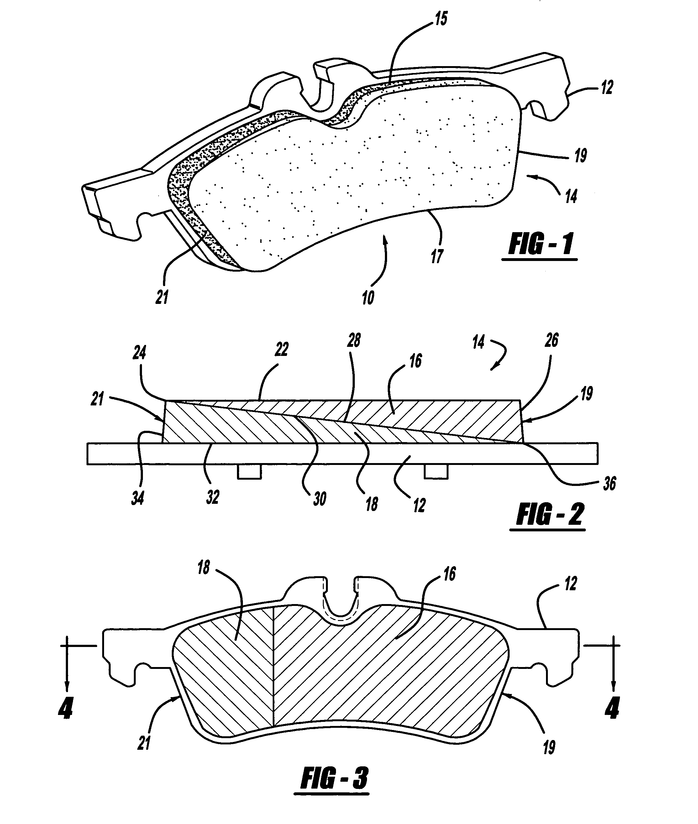 Multiple layer friction material brake pad