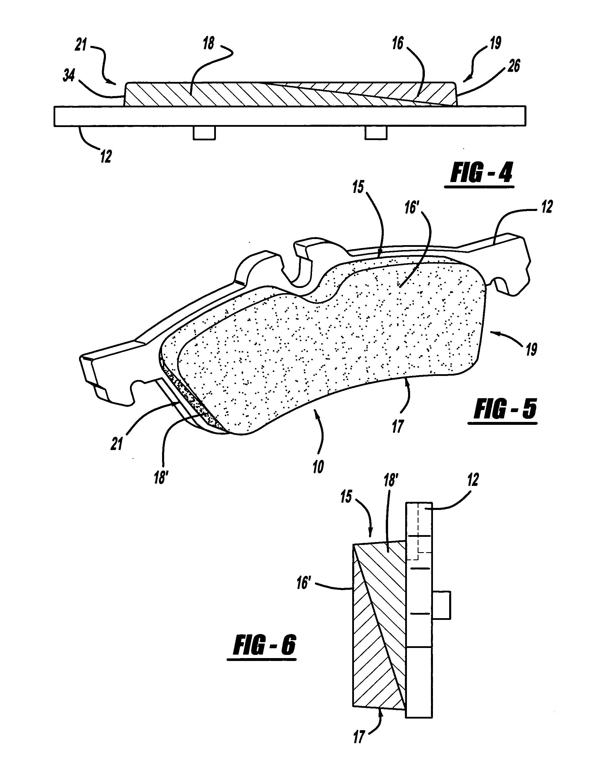 Multiple layer friction material brake pad