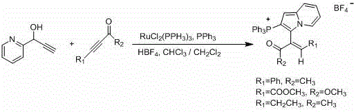 Perfluoroalkyl indolizine derivative and synthesis method thereof