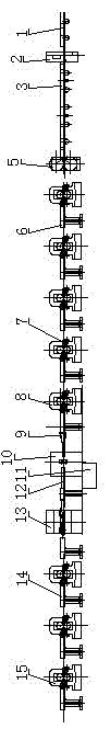 Arrangement and operation method of medium and small-sized steel tandem rolling process accident shear