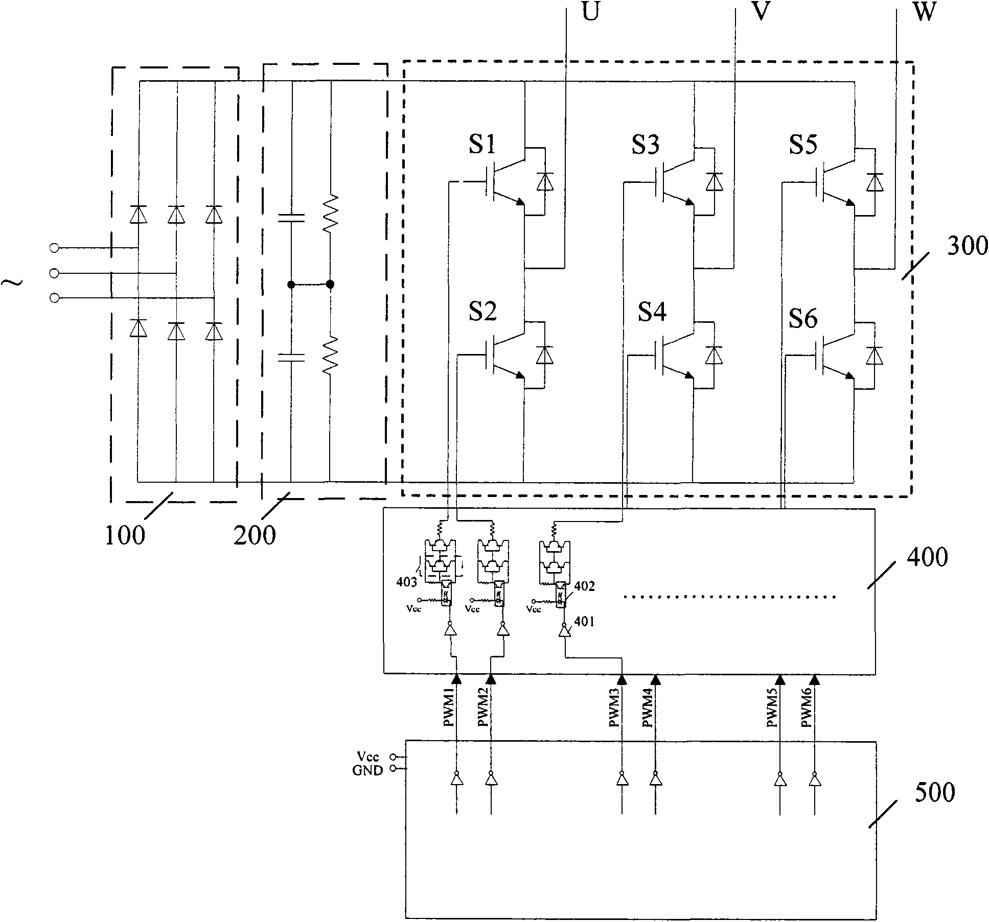 Isolation buffer two-level inversion circuit