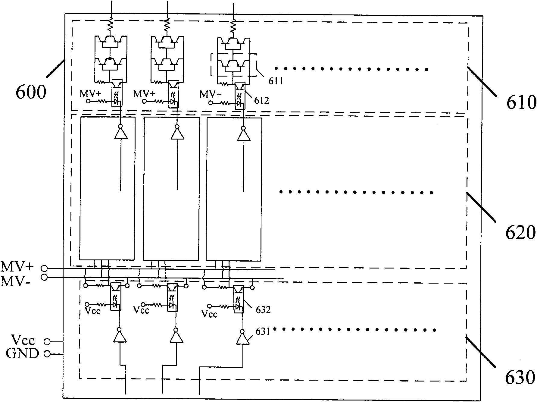 Isolation buffer two-level inversion circuit