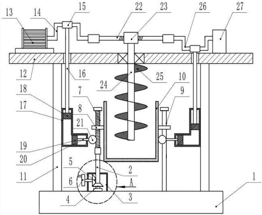 Concrete mixing device capable of preventing adhesion of inner wall of stirring barrel