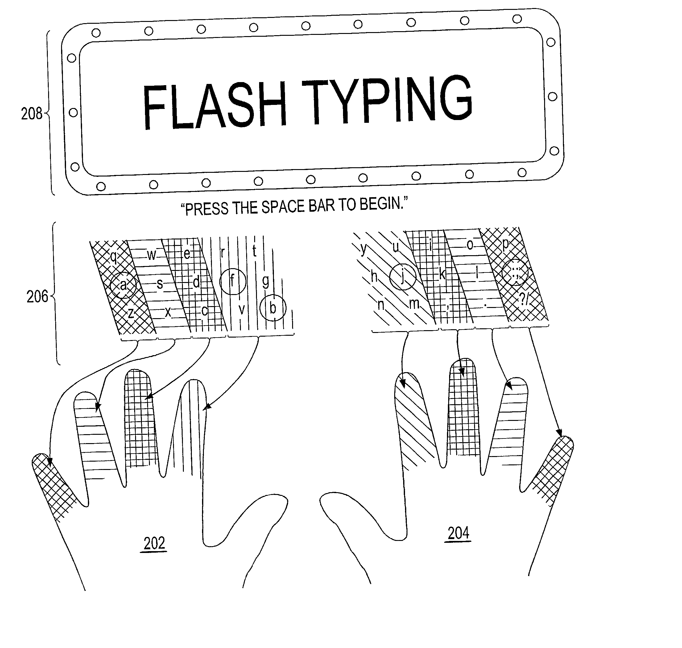 System and method of teaching typing with a computer game