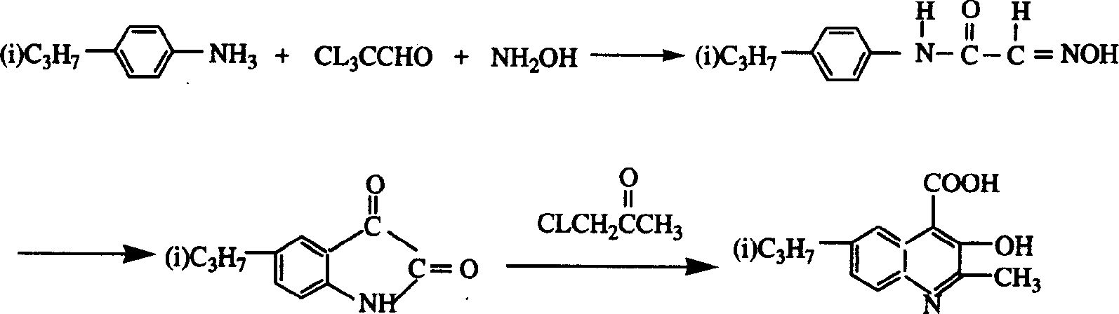 2-methyl-3-hydroxy-6-isopropylquinoline-4-carboxyl acid preparation method