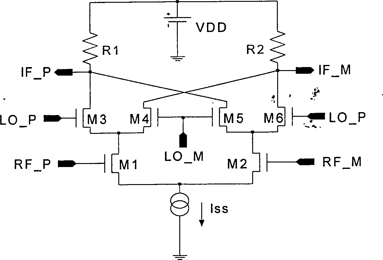 Gilbert mixer with folding structure