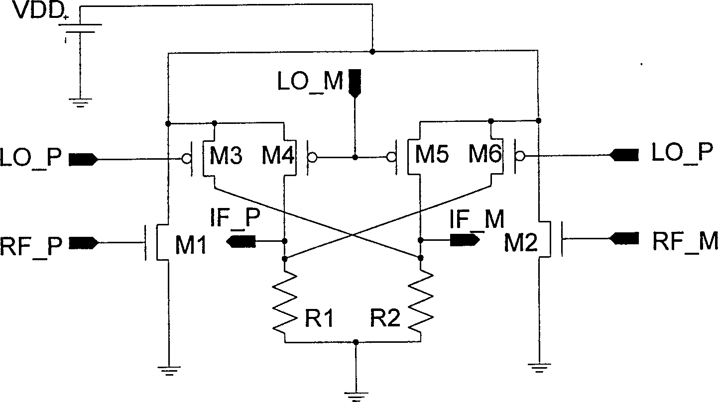 Gilbert mixer with folding structure