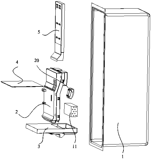 Multi-temperature-zone air-cooled vertical refrigeration device