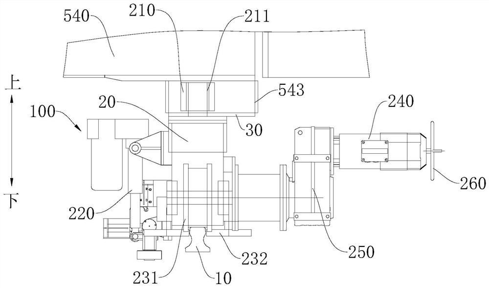 A trolley assembly and a track assembly for driving the movement of a turnout beam