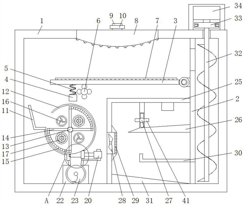 Fragrance spraying and humidity controlling device for semen trichosanthis processing