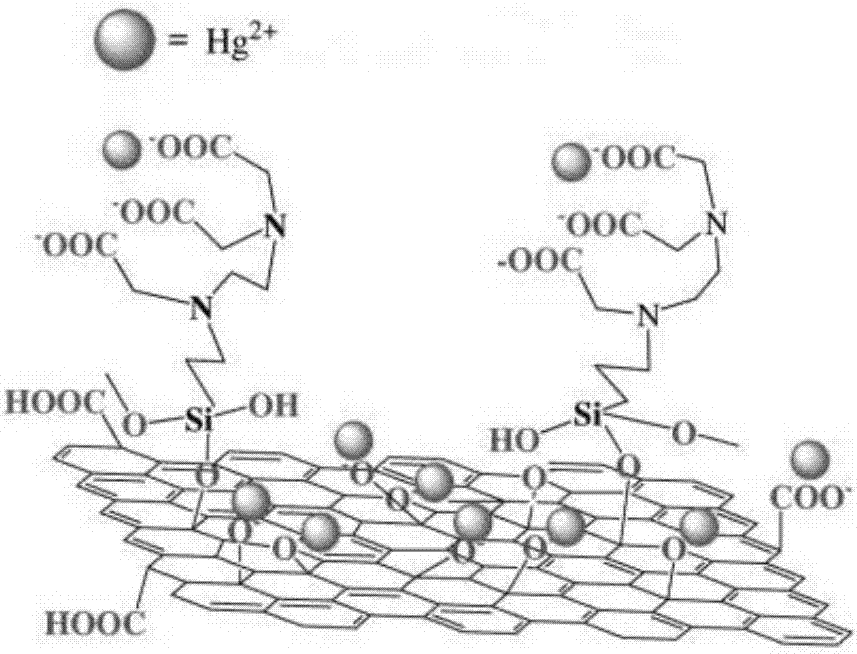 Preparation method and applications of modified graphene oxide/chitosan composite material