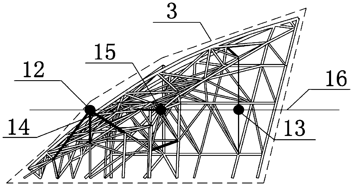Space grid structure turn-over and base stripping construction method based on BIM technology