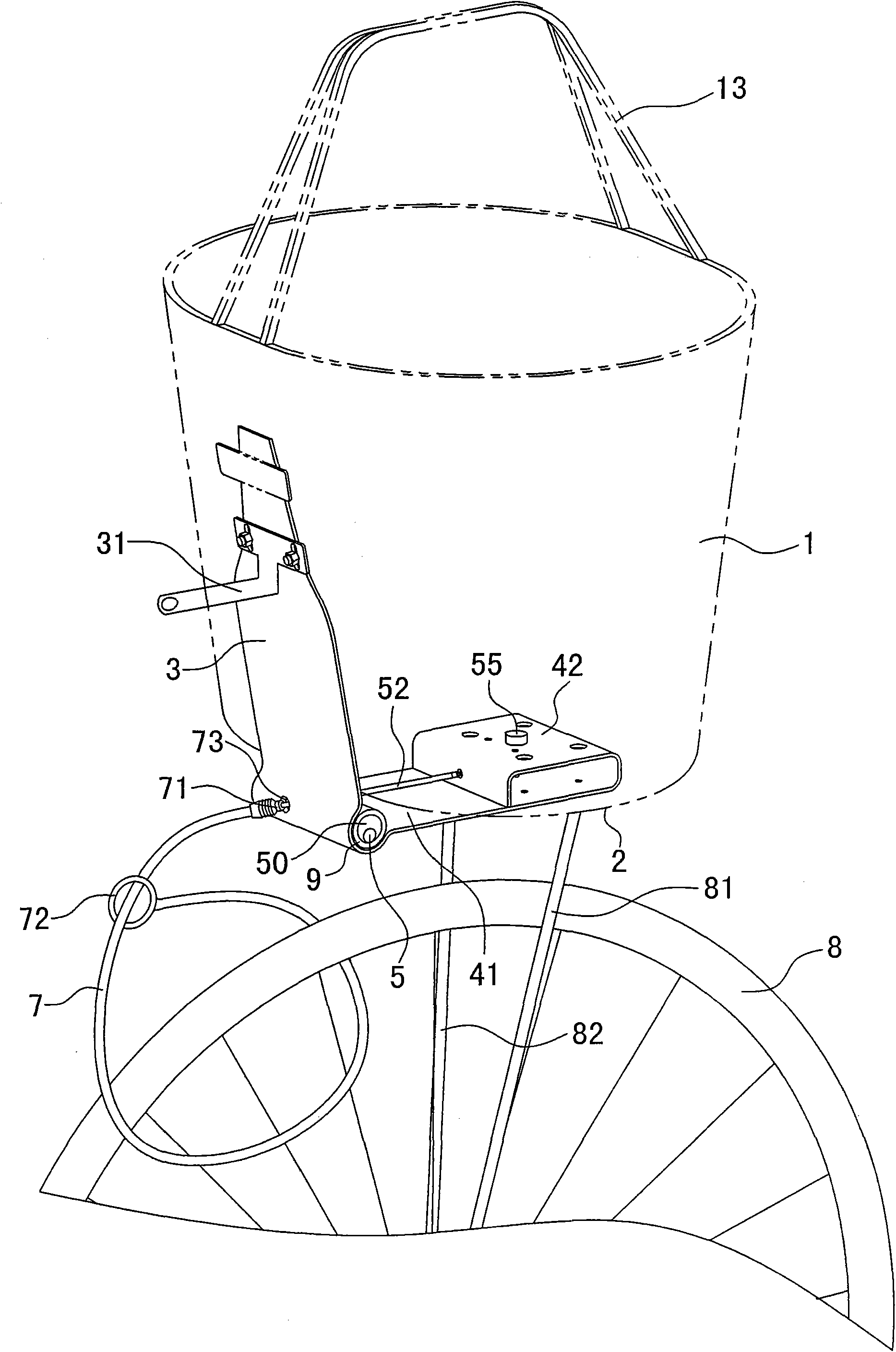 Locking mechanism for movable double-purpose bicycle basket