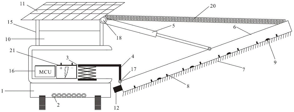 Self-navigation full-automatic cleaning device for photovoltaic cell panel
