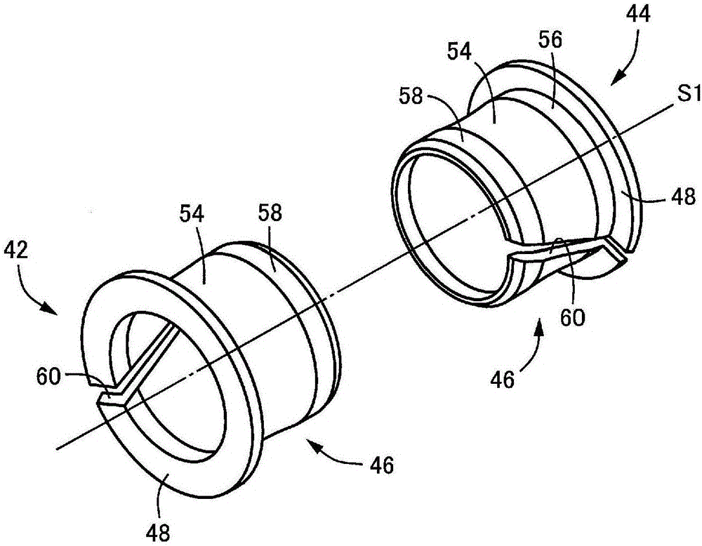 Bearing structure for vehicle pedal device and flanged bushing