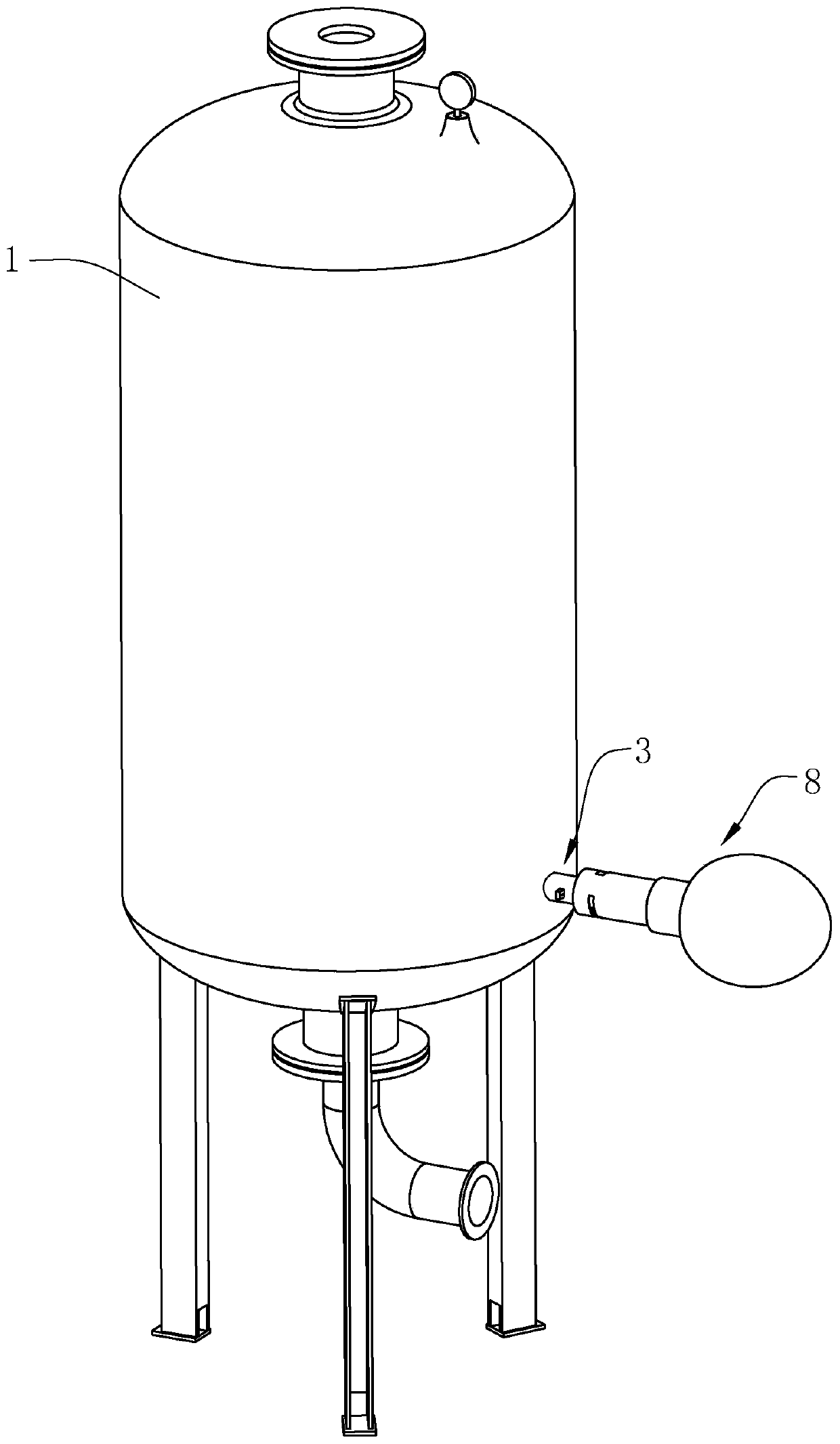 Diaphragm gas pressure tank with gas compensation device