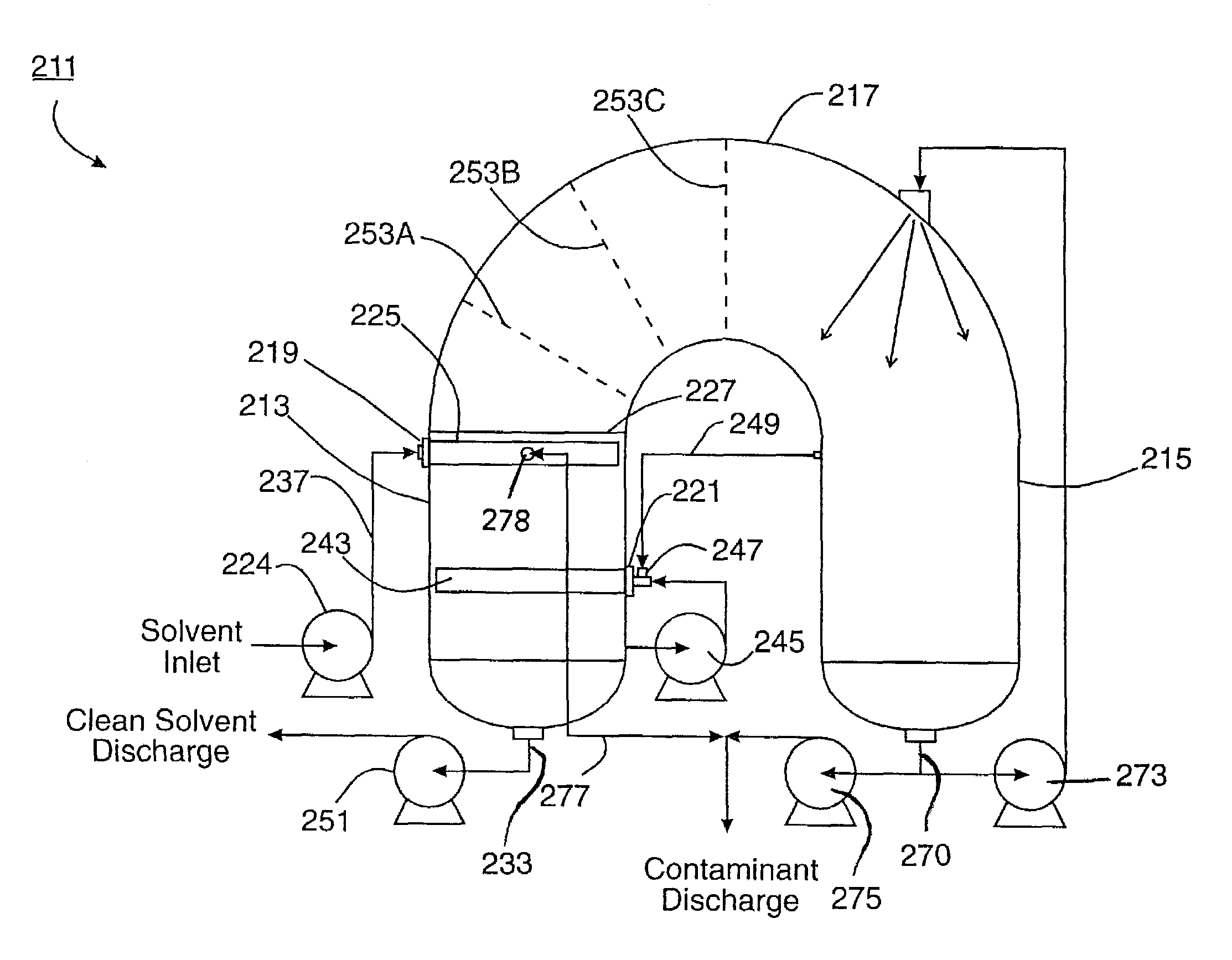 Method and apparatus for removing foaming contaminants from hydrocarbon processing solvents