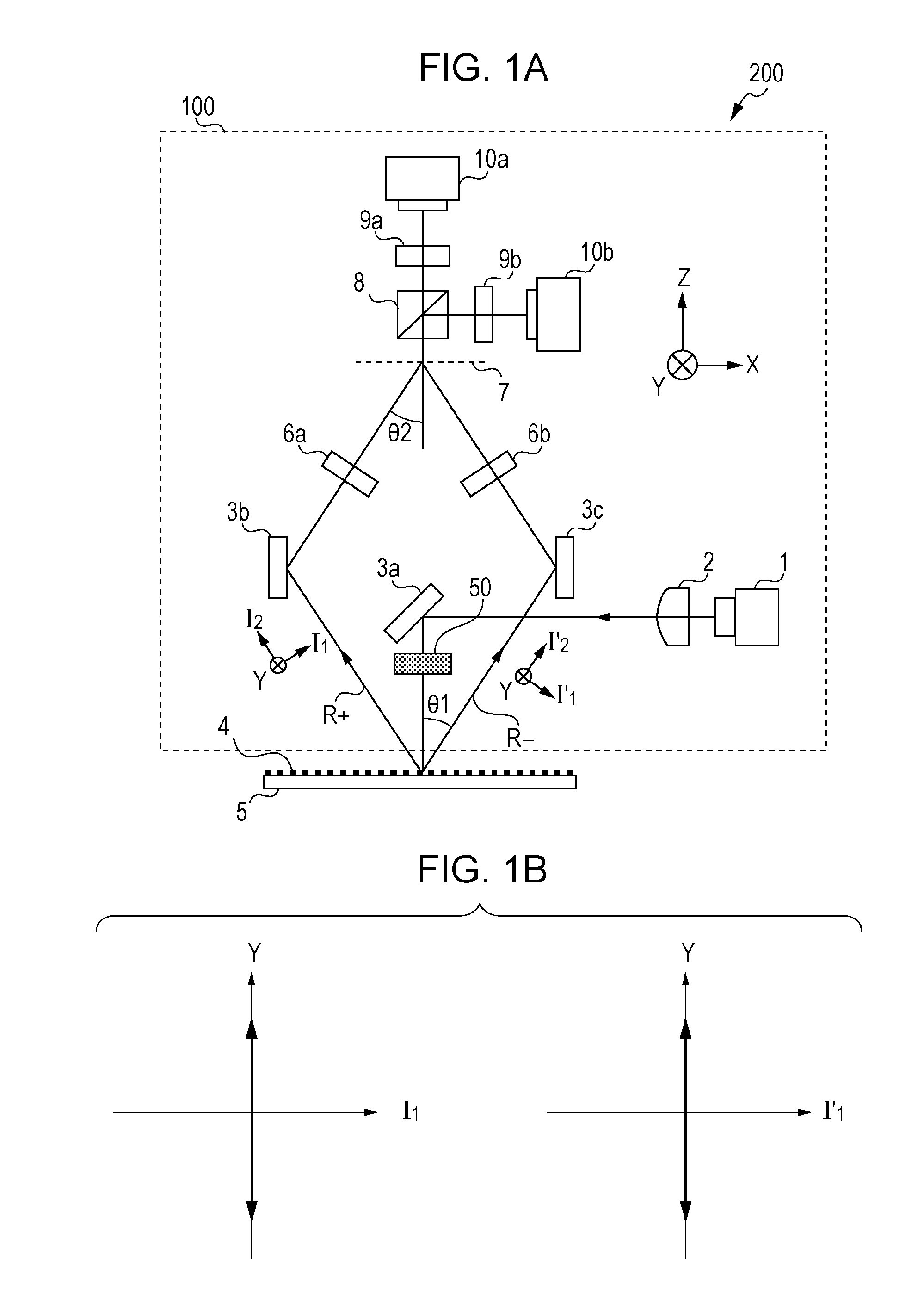 Displacement measurement device, exposure apparatus, and working device