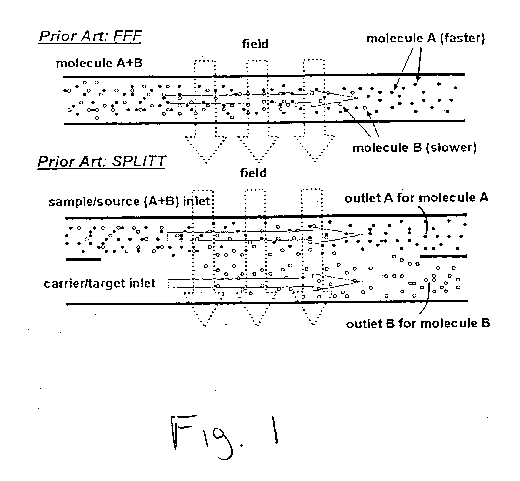 Microfluid molecular-flow fractionator and bioreactor with integrated active/passive diffusion barrier
