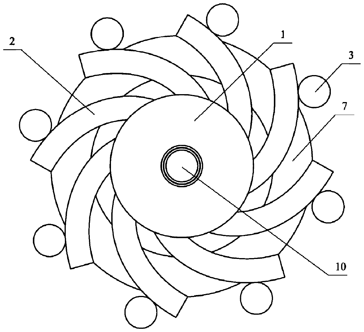 Jellyfish imitation offshore oil clearing device and system based on air flotation technology