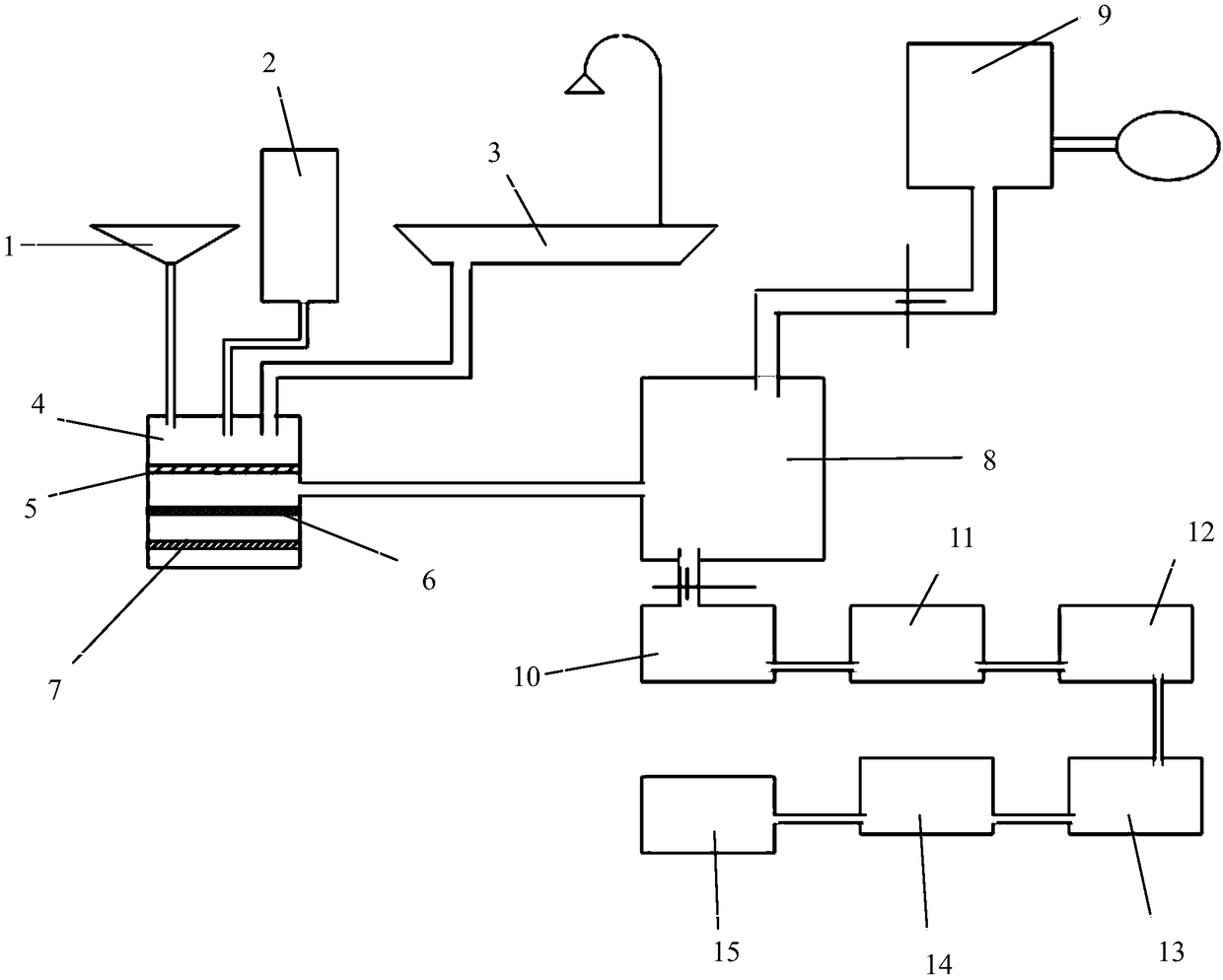 Bathroom domestic wastewater reusing device