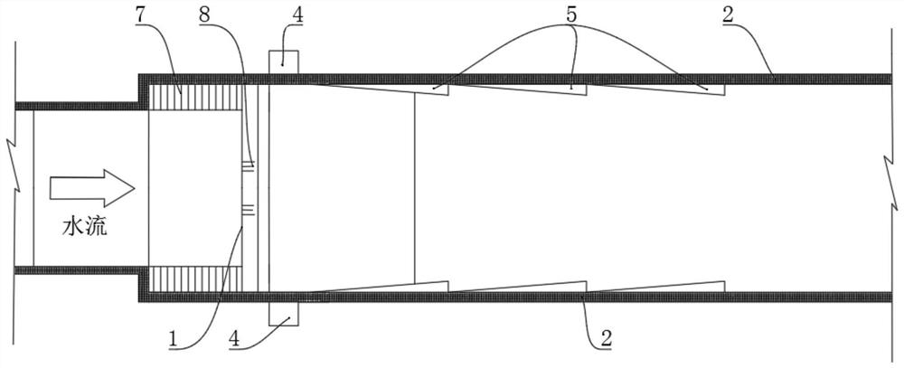 Sudden-expansion and sudden-fall radial gate rear side wall aeration structure