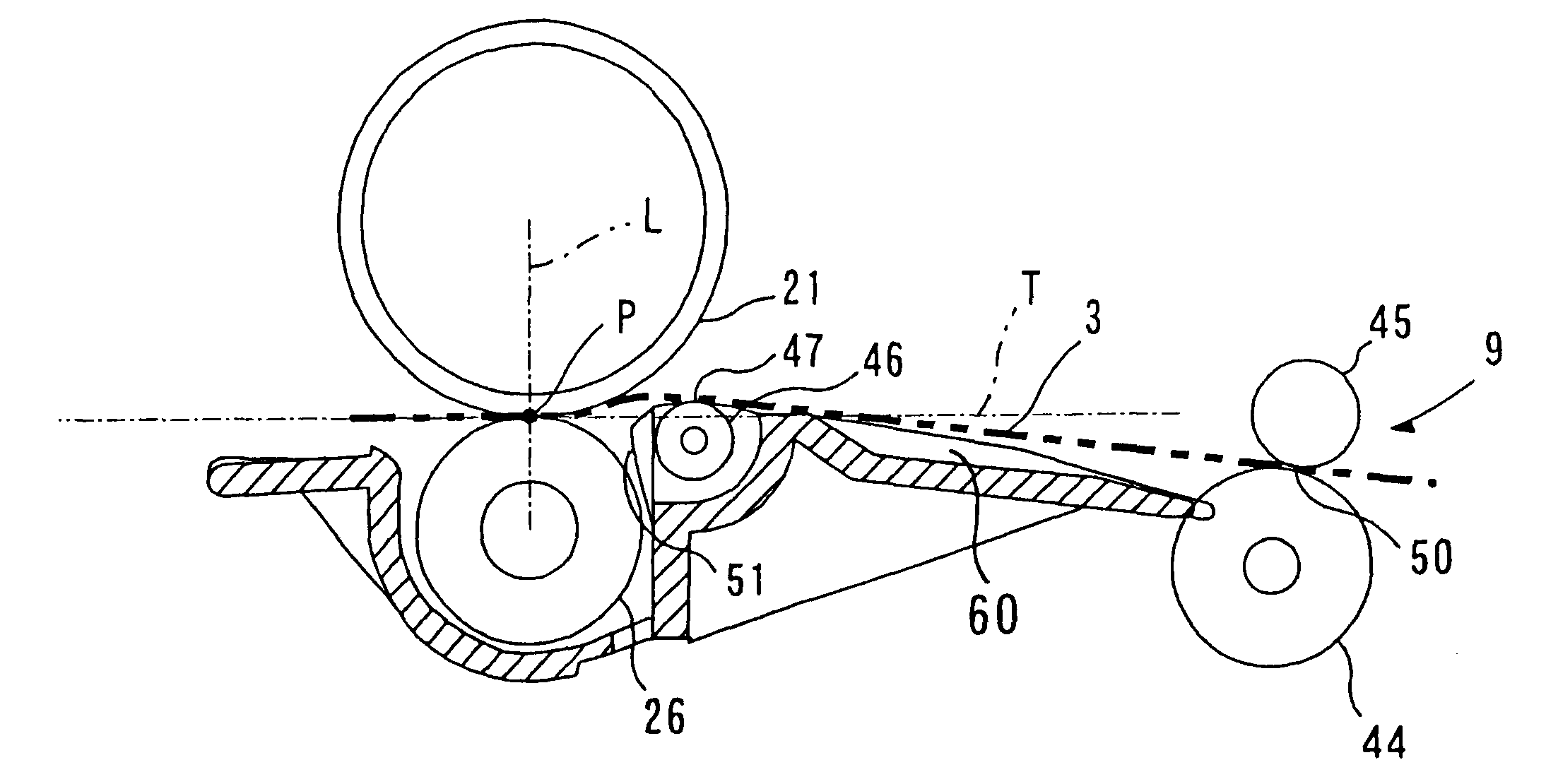 Recording medium feed path for an image forming apparatus