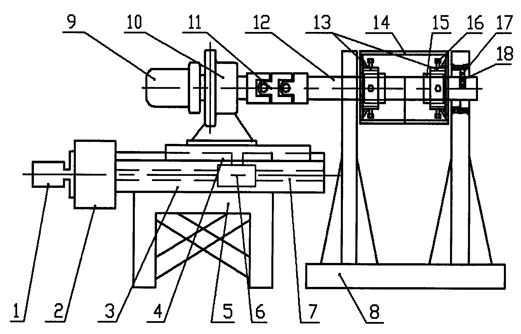 Movable boring device for tail wheel bracket of large towing winch